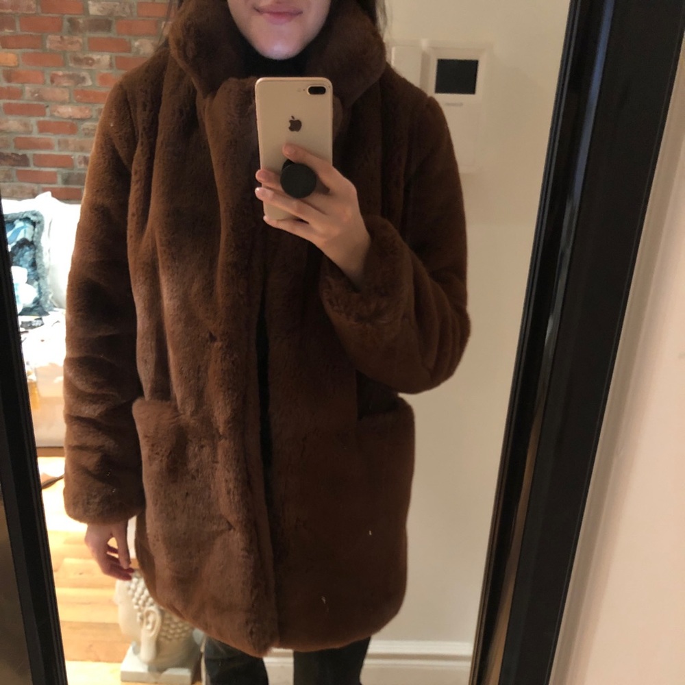 Apparis Faux Chocolat Coat & Scarf